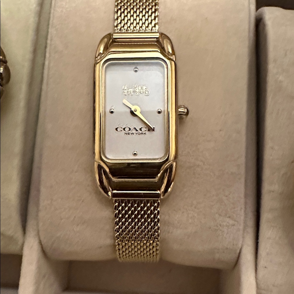 Coach Gold Rectangular Face Watch - image 4